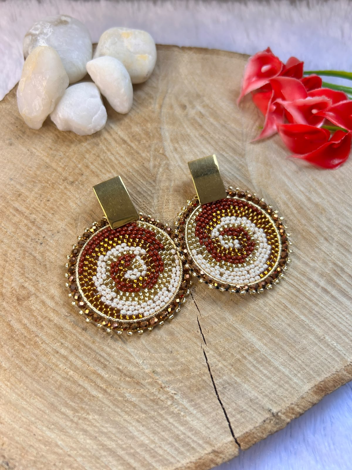 Aretes Espiral Rubí