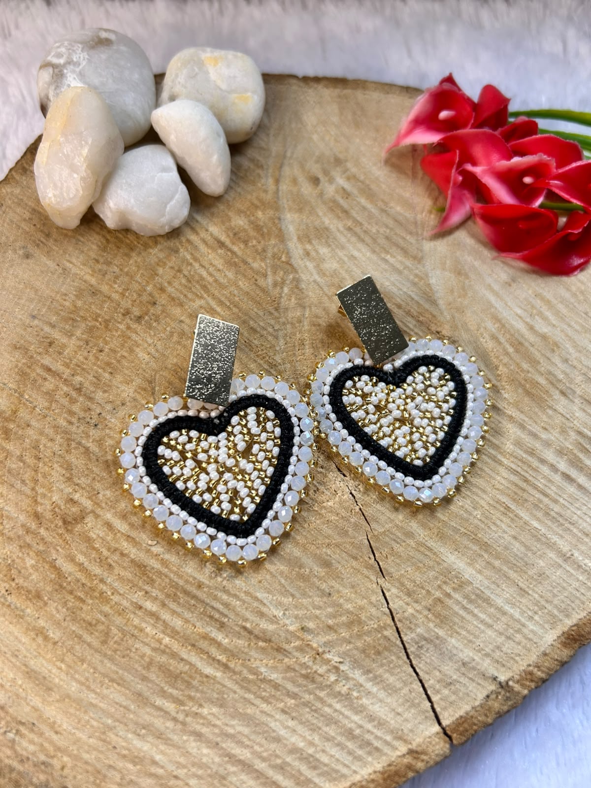 Aretes Corazón Ébano